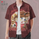 American retro western denim cat orange cat personality large size short-sleeved shirt men's and women's clothing 0017 design without boundaries