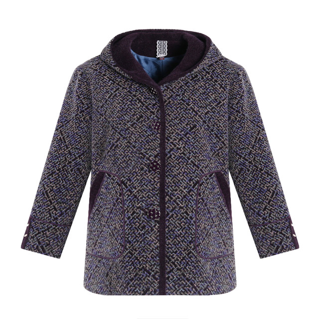 Yalu Mom's new winter style mink hooded warm coat middle-aged and elderly women's clothing plus cotton woolen jacket