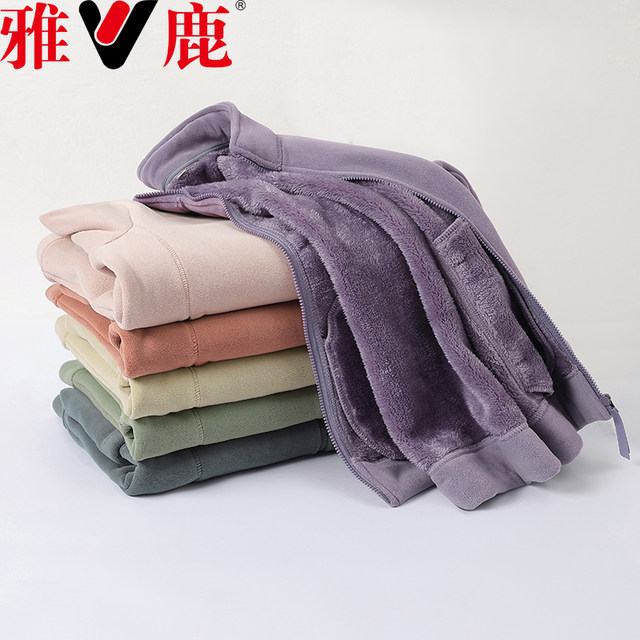 Yalu middle-aged and elderly mother women's autumn coat new fashion loose casual thickened warm spring and autumn cardigan top