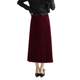 24 autumn and winter Ankela red pleated mid-length skirt commuting versatile high waist covering flesh to make you look thin and pleated skirt 15886
