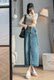 Elegant retro high waist fashionable Korean version of work date slim A-shaped skirt summer age-reducing versatile and beautiful women