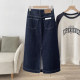 Classic bull version! Covering the hips and making you look slim~ Not picky about people, wide pockets/bright lines, spring and summer medium-length denim skirt for women