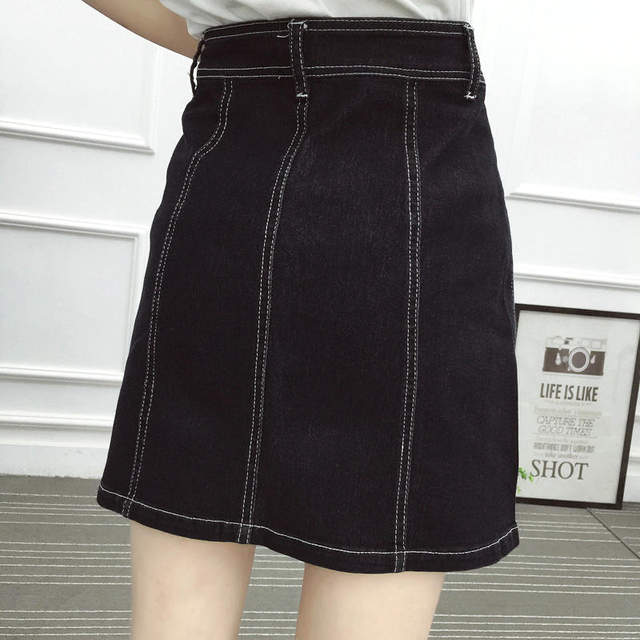 Large size denim skirt for women 2020 summer new versatile A-line short skirt zipper denim skirt hip-cover skirt