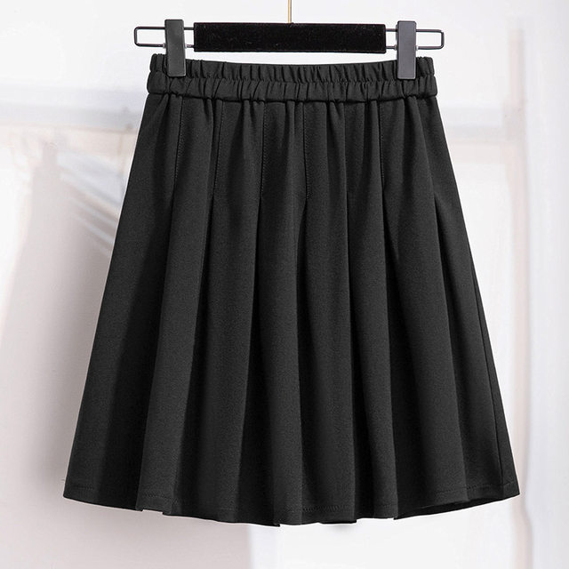 300jin [Jin is equal to 0.5 kg] Extraordinary women's skirt pleated skirt skirt skirt 200 fat mm plus velvet elastic high waist versatile
