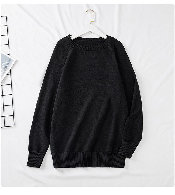 300jin [Jin is equal to 0.5 kg] Extra -size plus fat sweater female 200 autumn and winter fat MM loose thickness, thin and elastic bottom sweater
