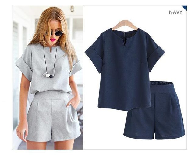 Summer fashion hot selling new European and American style plus fat plus size women's fat MM short-sleeved top shorts two-piece set