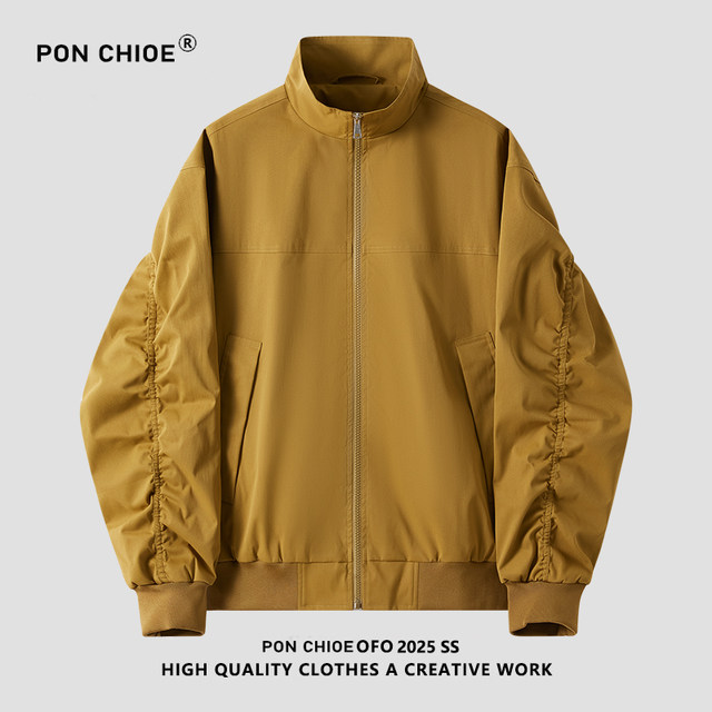 Ponchioe American bomber jacket jacket men and women autumn cleanfit short baseball suit Bath style