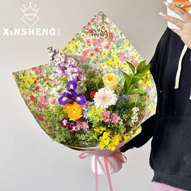 Core steel in the flowers, snow pear paper bouquet wrapped with flowers paper matching materials, handmade creative DIY gift floral materials