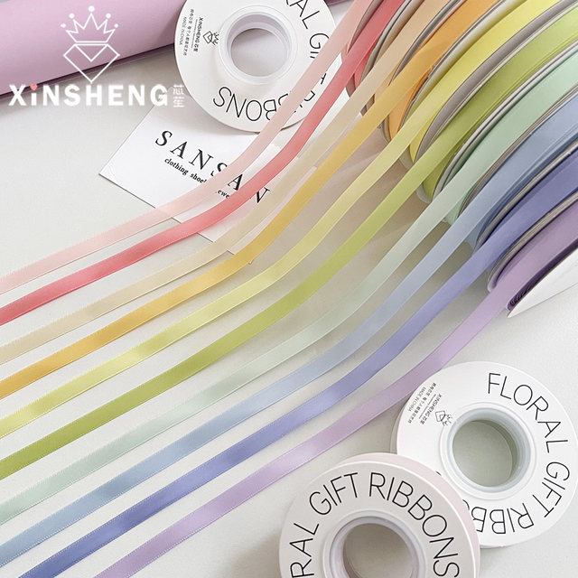 Xinyou macaron polyester ribbon flower bouquet decorative streamer handmade floral gift diy material baking strap