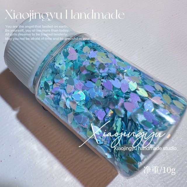 Little whale diy flow linen material cherry blossom petals leaves sequins nail art glue petals glitter quicksand decoration materials