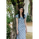 HeyDress French V-neck Plaid Dress Women's Summer 2025 New Retro Printed Slim Slim Skirt