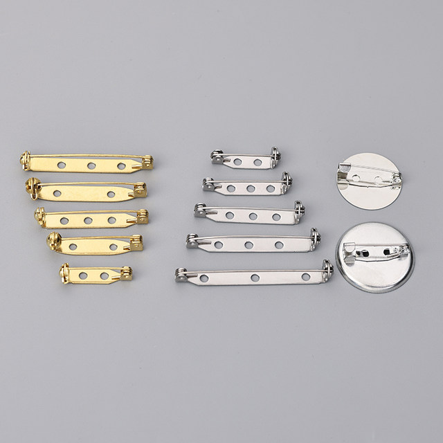Metal brooch pins insurance safety pin plaque round bottom buckle pins handmade badge jewelry material accessories