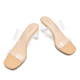 Wishing crystal high heel slippers for women in summer wear new one-strip transparent sandals for women