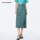 
One movie and one fashion summer new retro high waist plaid straight slit skirt women's design sense niche