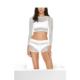 Self -operated L Space women's Sarah white long -sleeved sewn melting net cloth short top -white [white [
