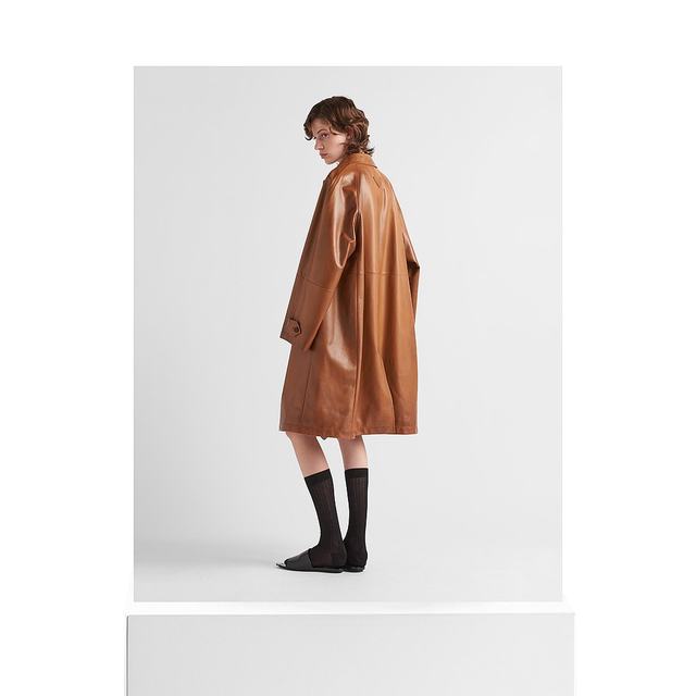 European Direct Mail PRADA (Prada) Women's Soft Sheep Leather Coat Trench Coat Classic