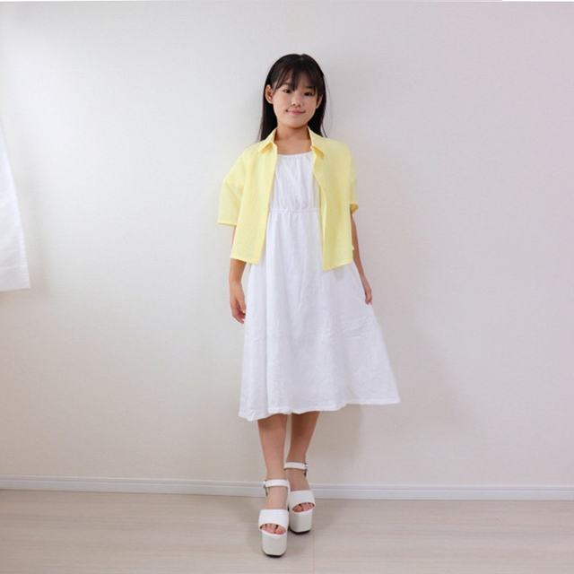
Day Trend Running UNIQLO Girls' Flare Sleeve Dress Short Sleeve 01 OFF WHITE KIDS
