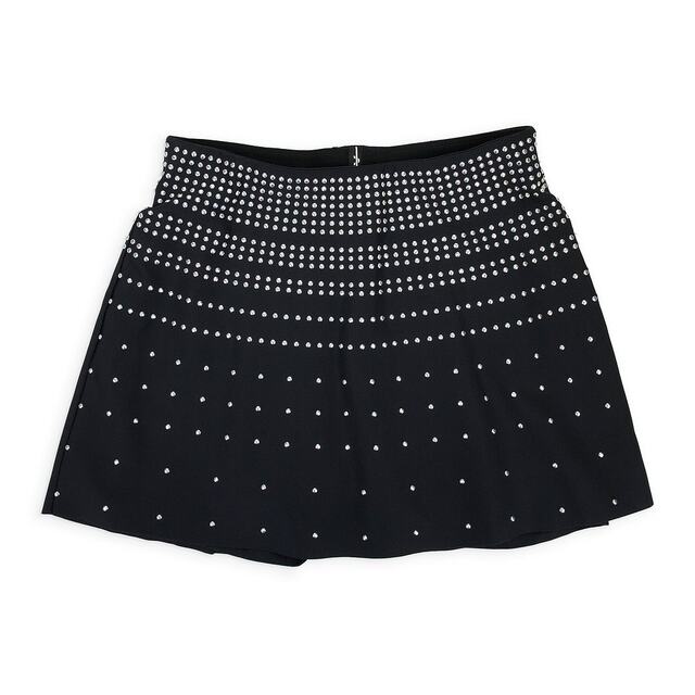 Self-operated adam selman sport style black/silver trumpet mini skirt - multi-color [USA
