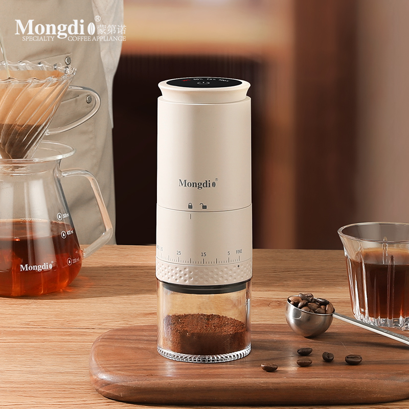 Mongdio 電動豆グラインダー コーヒー豆グラインダー コーヒーグラインダー 家庭用ハンドグラインダー コーヒーマシングラインダー