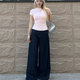 Pink round neck straight shoulder short sleeves for women in summer new hot girl waist-hugging slim and versatile basic T-shirt top