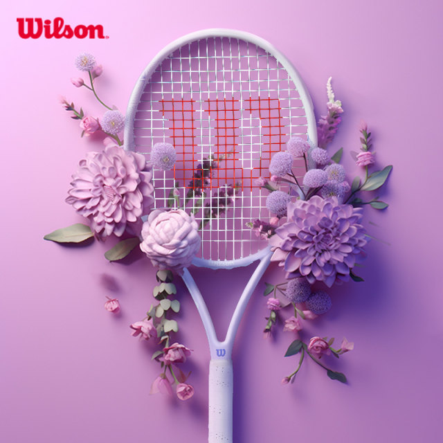 Wilson Wilson 2025 new cherry blossom pink tennis racket for girls beginner carbon adult advanced racket