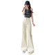 Off-white micro-flare jeans for women 2025 summer new style high waist loose small stretch flared pants