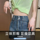High-waisted denim short skirt for women in 2025 new summer slim large size small A-line hip skirt skirt