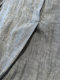 Exquisite slack feeling ~ round neck half-open sleeved grey blue woven striped A-spoke linen shirt top