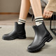 Japanese women's rain boots short 2024 new fashion outer rain boots women's waterproof non-slip women's rubber shoes water shoes