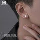999 sterling silver ear piercing geometric earrings for men's trendy personality handsome black earrings niche earrings earrings