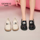 Gomeqi British style small leather shoes for women versatile black loafers 2025 spring new thick-soled women's shoes jk single shoes