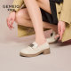 Gomeqi British style small leather shoes for women versatile black loafers 2025 spring new thick-soled women's shoes jk single shoes