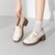 Gomeqi's new spring 2025 women's shoes British style two-wear loafers women's patent leather shallow mouth thick heels
