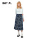 
INITIAL25 spring and summer new irregular spliced ​​denim skirt for women VV555