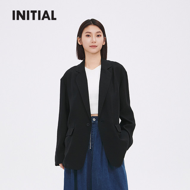 
INITIAL25 summer new flat collar handsome style off-shoulder light and light people wear suit jacket for women XX144
