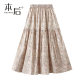 2183 Pocket Floral Skirt Spring and Summer Women's Mid-length 2025 New Sweet Elastic Waist High Waist A-line Skirt
