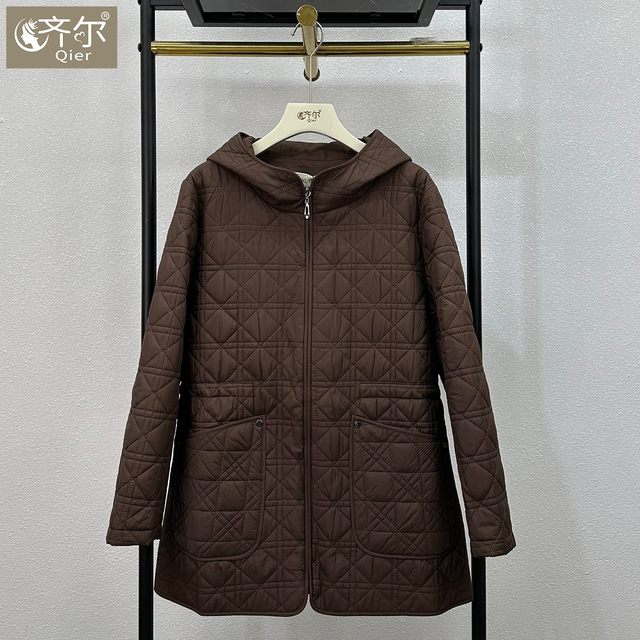 
Brand mother's autumn and winter thin cotton coat, western style large size middle-aged and elderly women's 2025 new noble lady cotton coat
