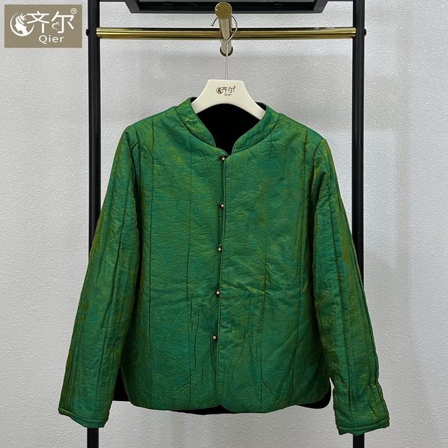 
Cotton double-sided new Chinese-style velvet jacket for women in autumn and winter, high-end button-down Tang suit mother's cotton coat