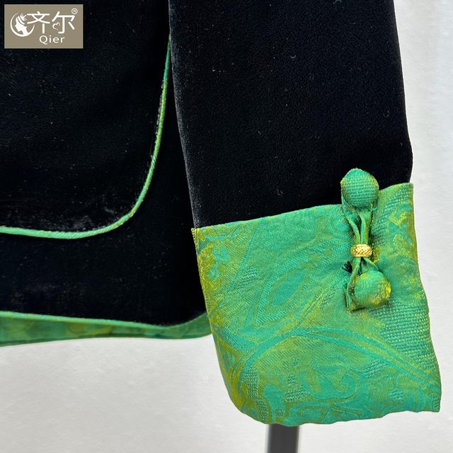 
Cotton double-sided new Chinese-style velvet jacket for women in autumn and winter, high-end button-down Tang suit mother's cotton coat