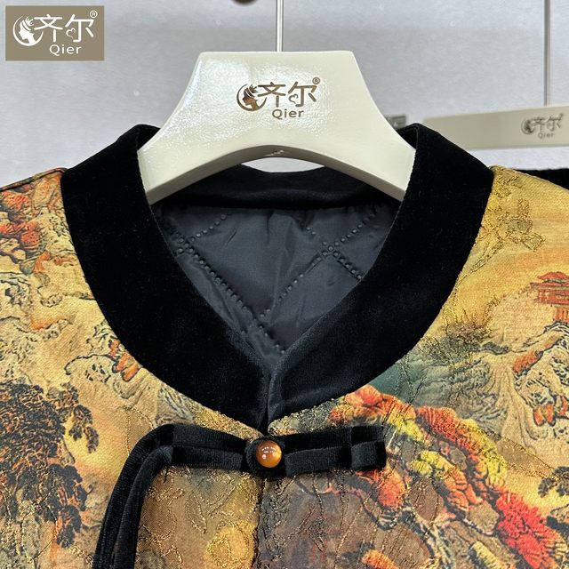 
Add cotton, new Chinese style, retro temperament vest, mother's clothes, middle-aged and elderly women's clothing, mother's autumn and winter new style waistcoat