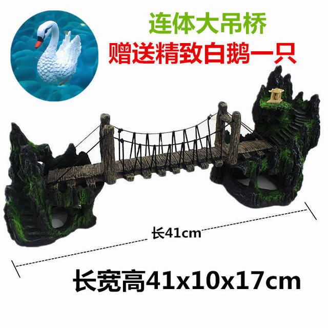 Fish tank landscaping bridge rockery decoration resin ornament arch bridge landscape package ecological accessories aquarium bridge flowing water