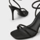 CHARLES/KEITH summer women's shoes CK1-60280423 French bright diamond one-length strap high heel sandals women's shoes