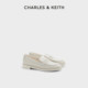 CHARLES/KEITH summer women's shoes CK1-70900483 tweed casual flat loafers women