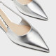 CHARLES/KEITH25 Summer New CK1-70381123 Pointed Toe Flat Chain Diamond Decoration Sandals Single Shoes
