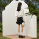PIT simple retro pleated high-waist short skirt new versatile college style commuting to make you look thin
