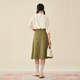 PIT retro green A-line umbrella skirt women's 2025 spring new fish tail cover hips to make the hips look slim and temperament long skirt
