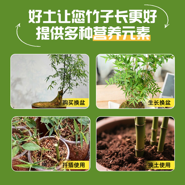 Bamboo special nutrient soil indoor balcony household green plant organic soil nursery official gardening planting soil flower soil