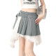 Natural astringent denim irregular lace spliced ​​short skirt 2025 summer new high-waisted girl's skirt