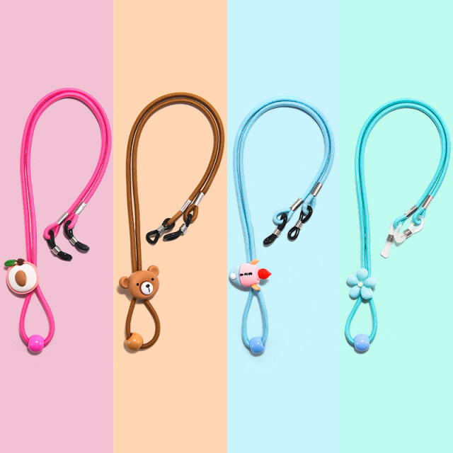 Children's glasses rope anti-slip cover anti-falling artifact cartoon student anti-falling and anti-lost elastic lanyard glasses chain