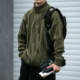 Winter heavy high-quality heavy-dumb and thick creepy stand-up collar pullover sweater American retro semi-zipper thick jacket
